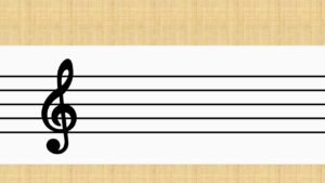 Treble Clef Stave with Wooden background