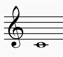 Middle C on Treble clef stave